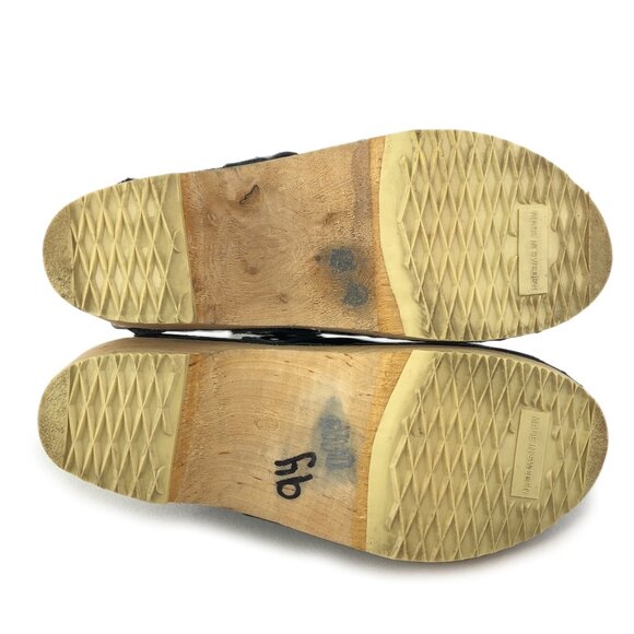 Dala Black Patent Leather Swedish Wooden Clogs EUR 40 - Picture 7 of 14